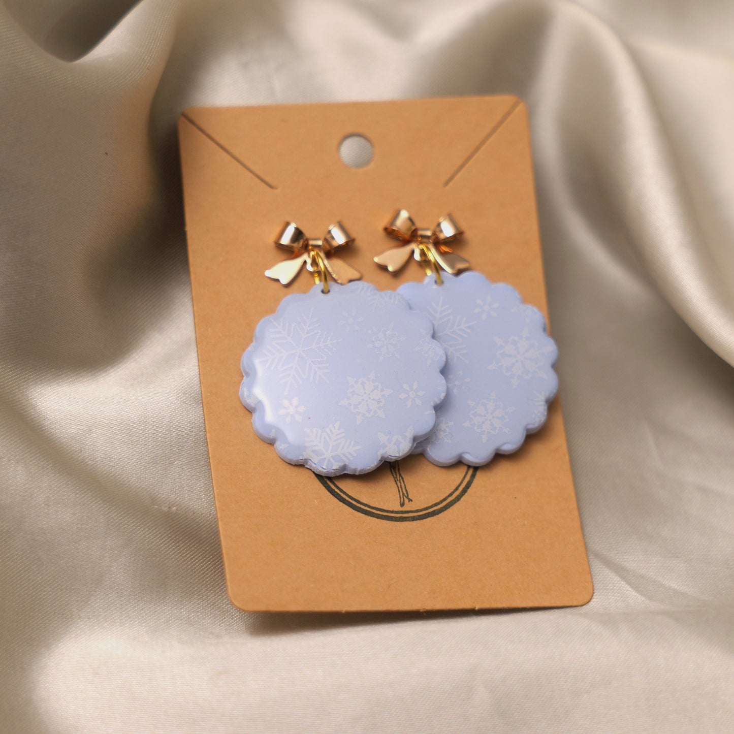 Baby Blue Snowflake Dangles with Bows