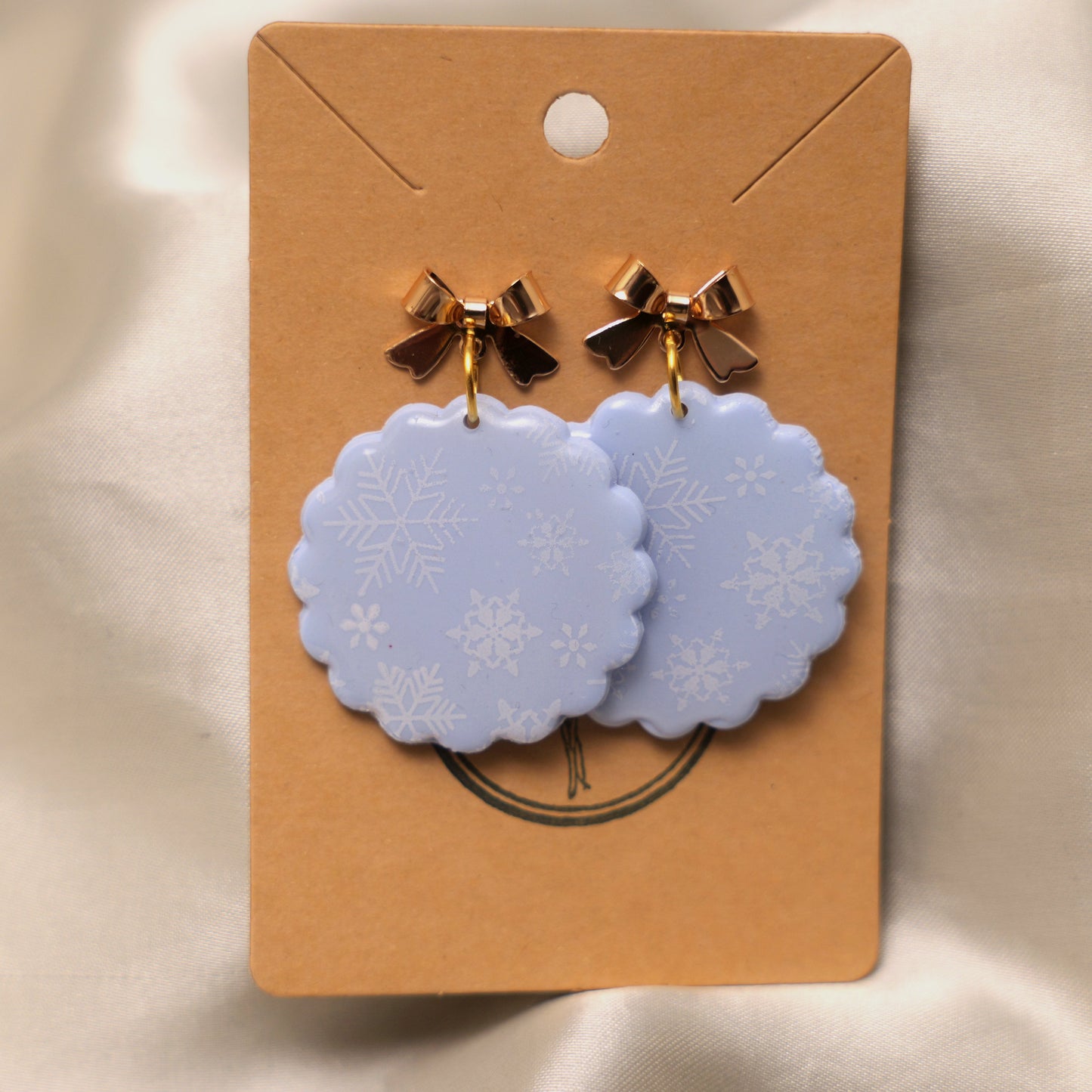 Baby Blue Snowflake Dangles with Bows