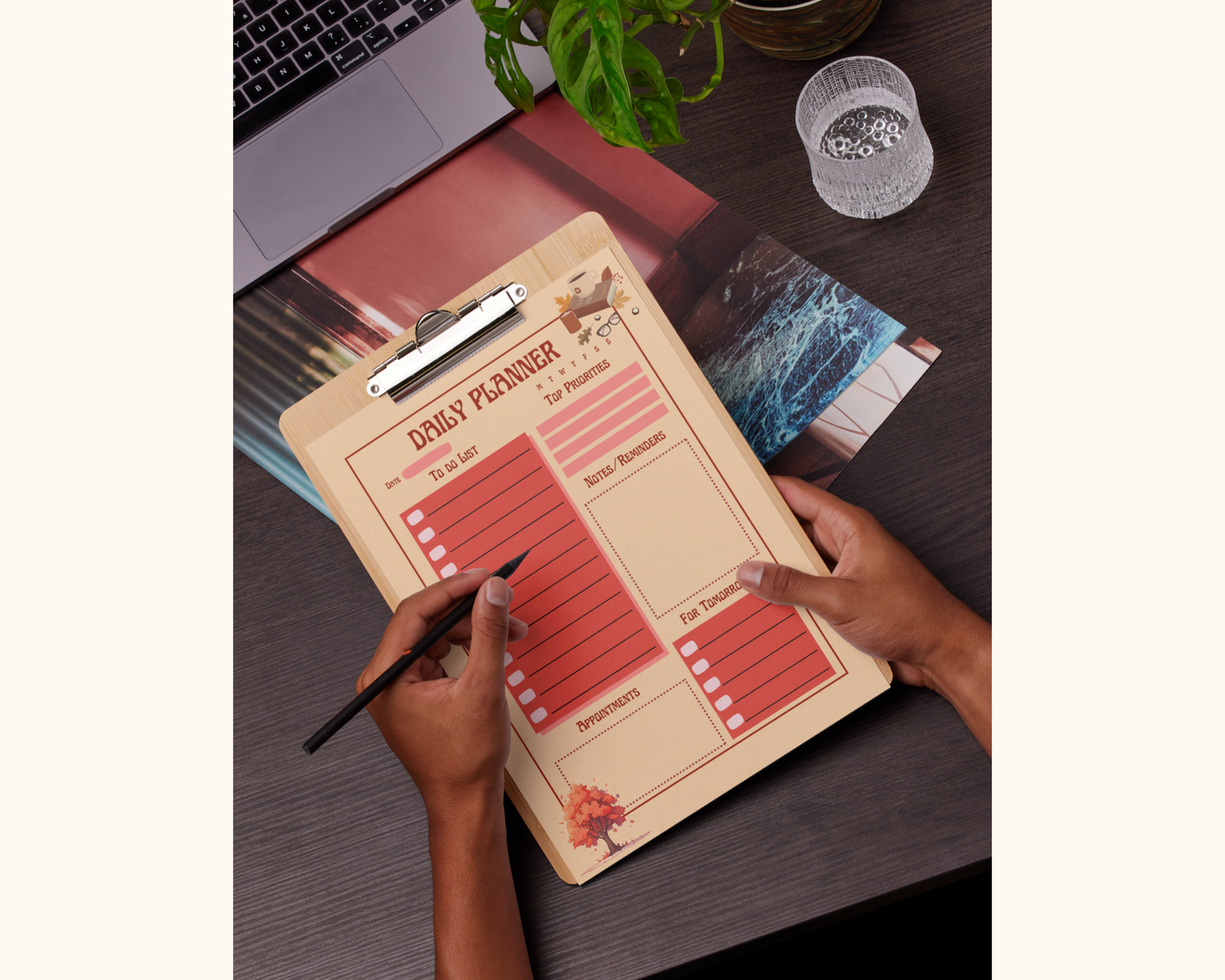 Autumnal Daily Digital Planner Bundle, Digital Download, 6 Sheets