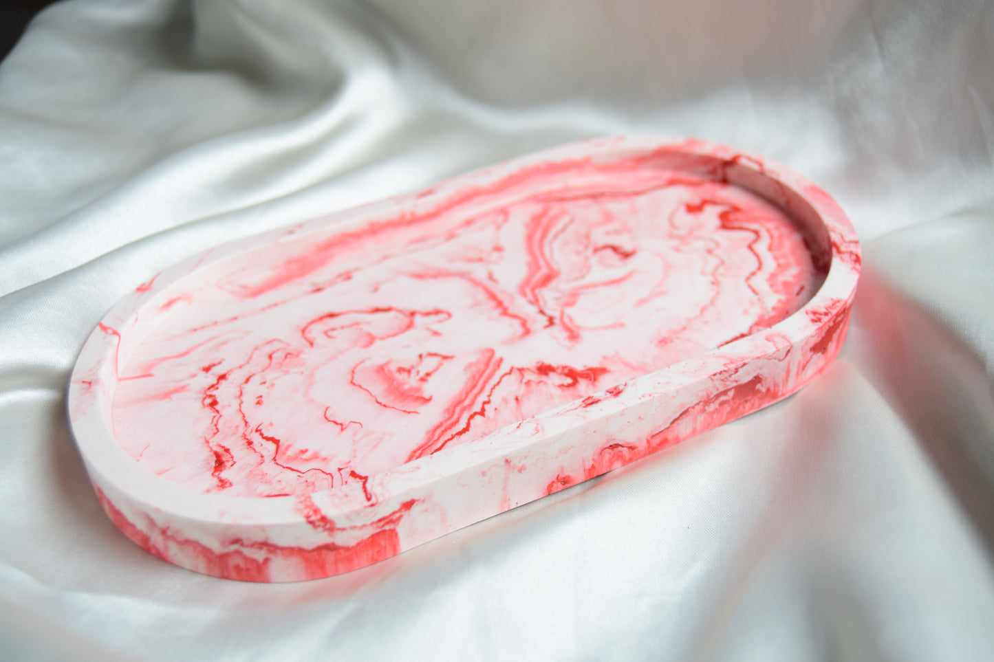 Suki Jesmonite Red Swirl Tray