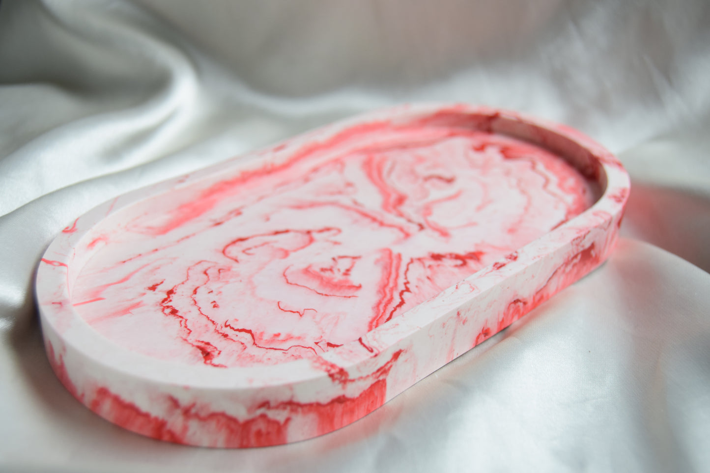 Suki Jesmonite Red Swirl Tray
