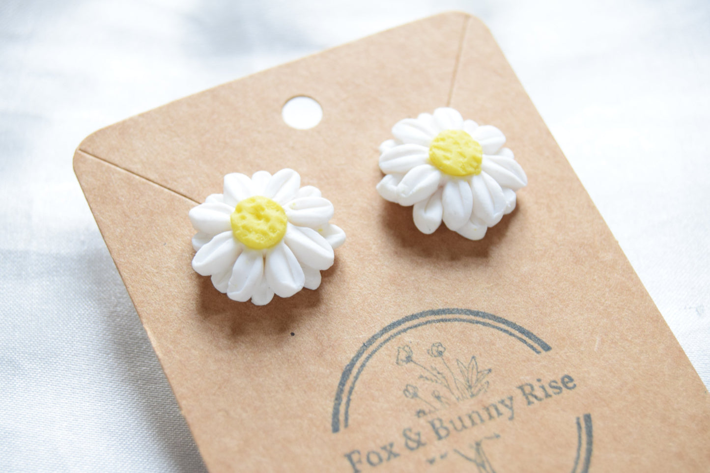 Polymer Clay Double Daisy Studs