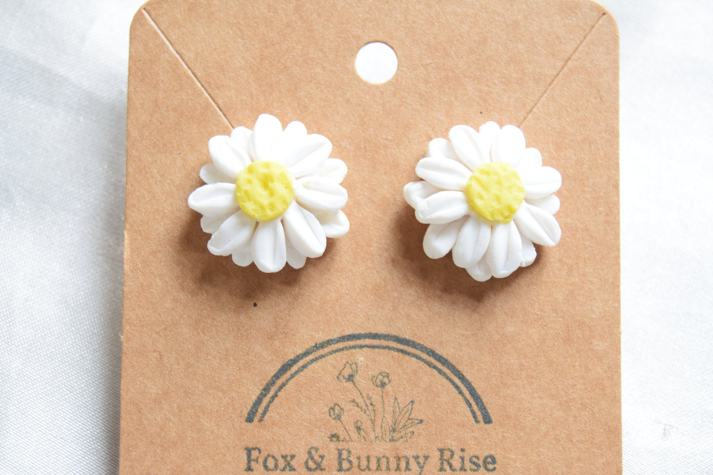 Polymer Clay Double Daisy Studs