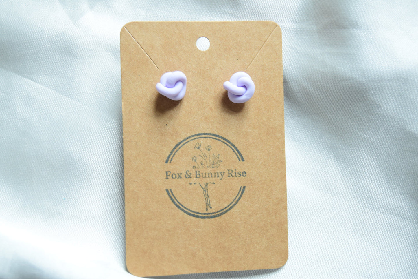 Polymer Clay Pastel Purple Knot Studs