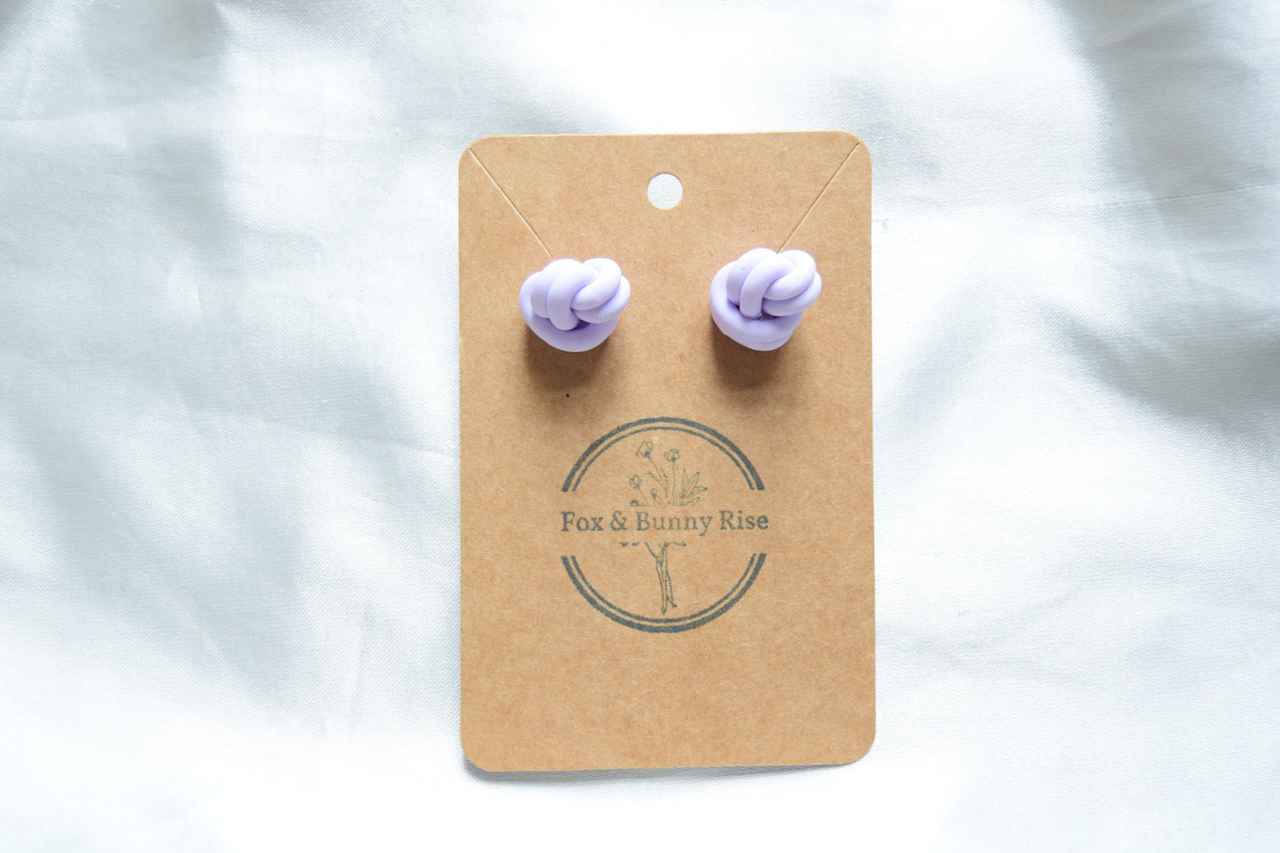 Polymer Clay Pastel Purple Double Knot Studs