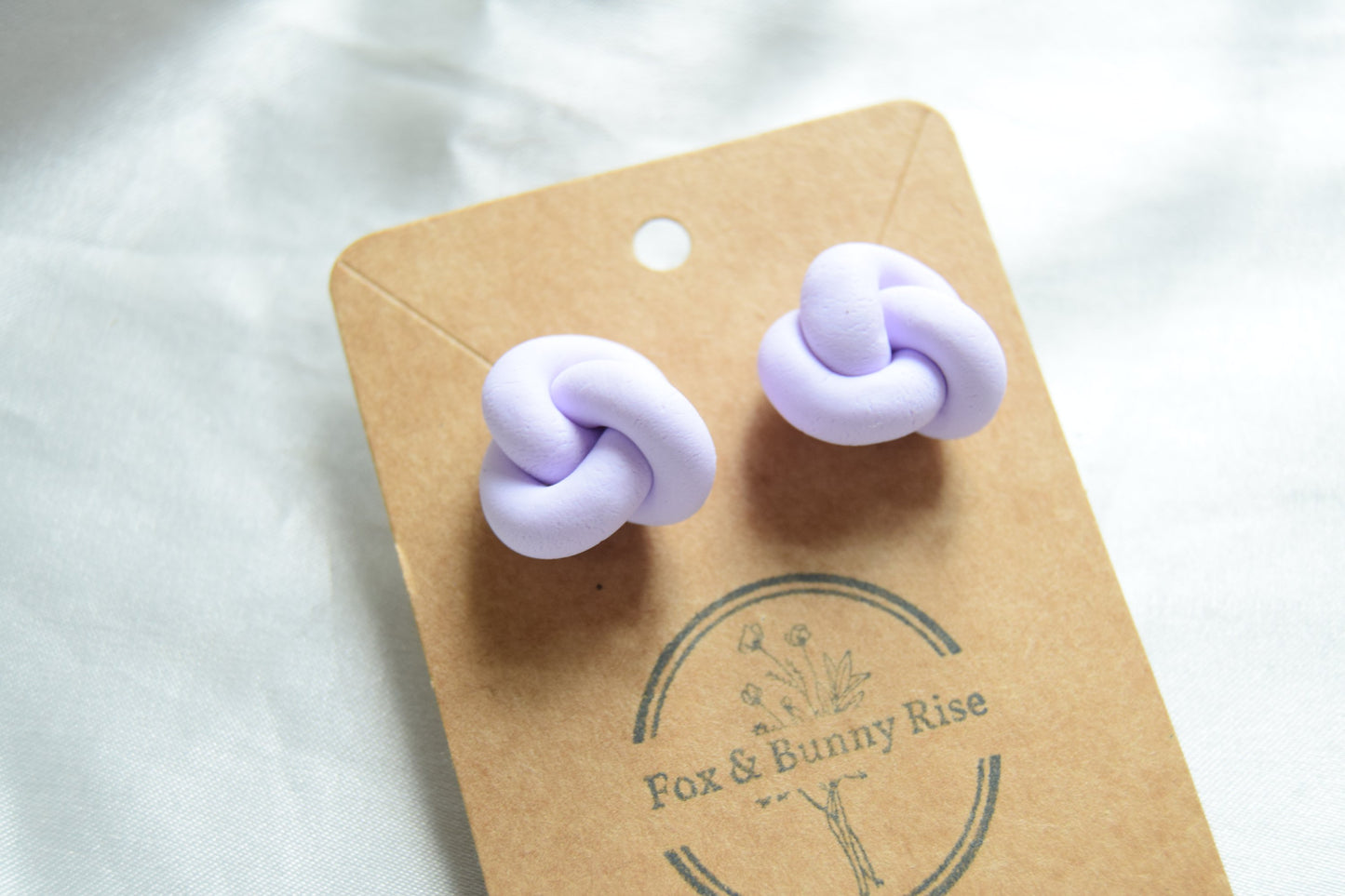 Polymer Clay Pastel Purple Chunky Knot Studs