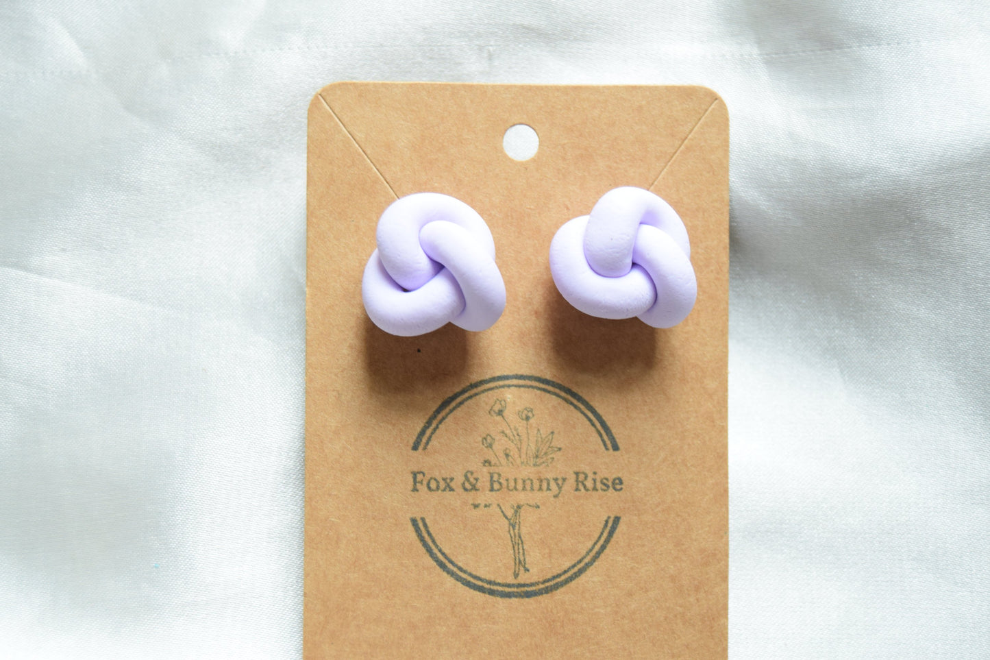 Polymer Clay Pastel Purple Chunky Knot Studs