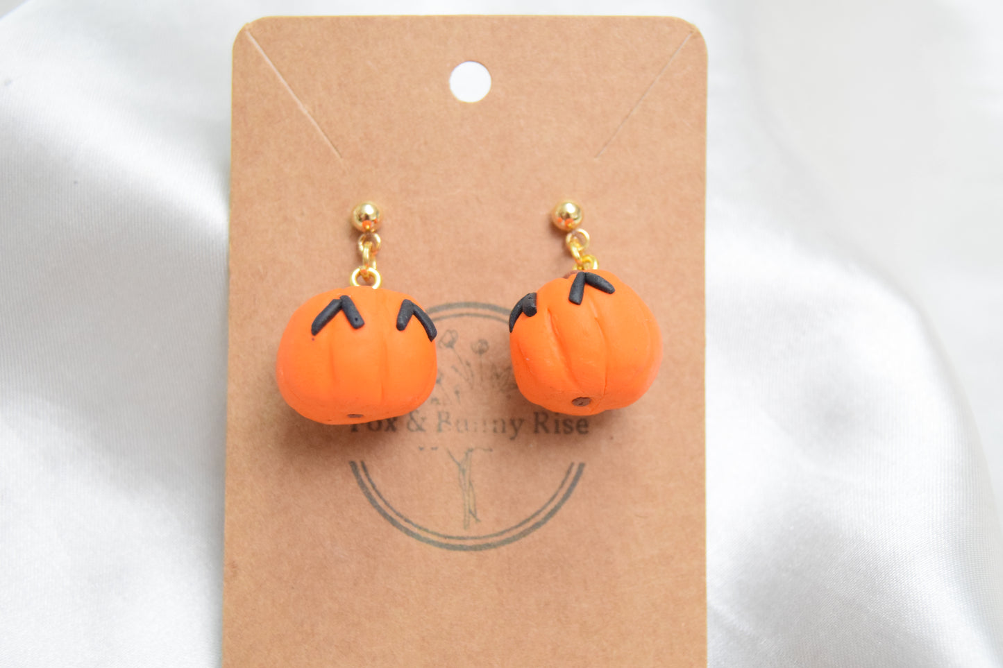Spooky Pumpkin Polymer Clay Earrings