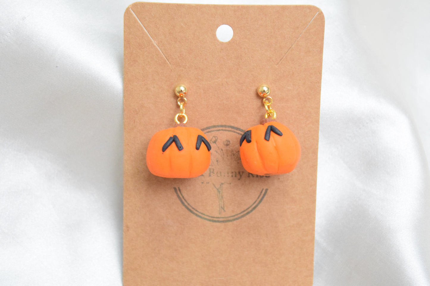 Spooky Pumpkin Polymer Clay Earrings