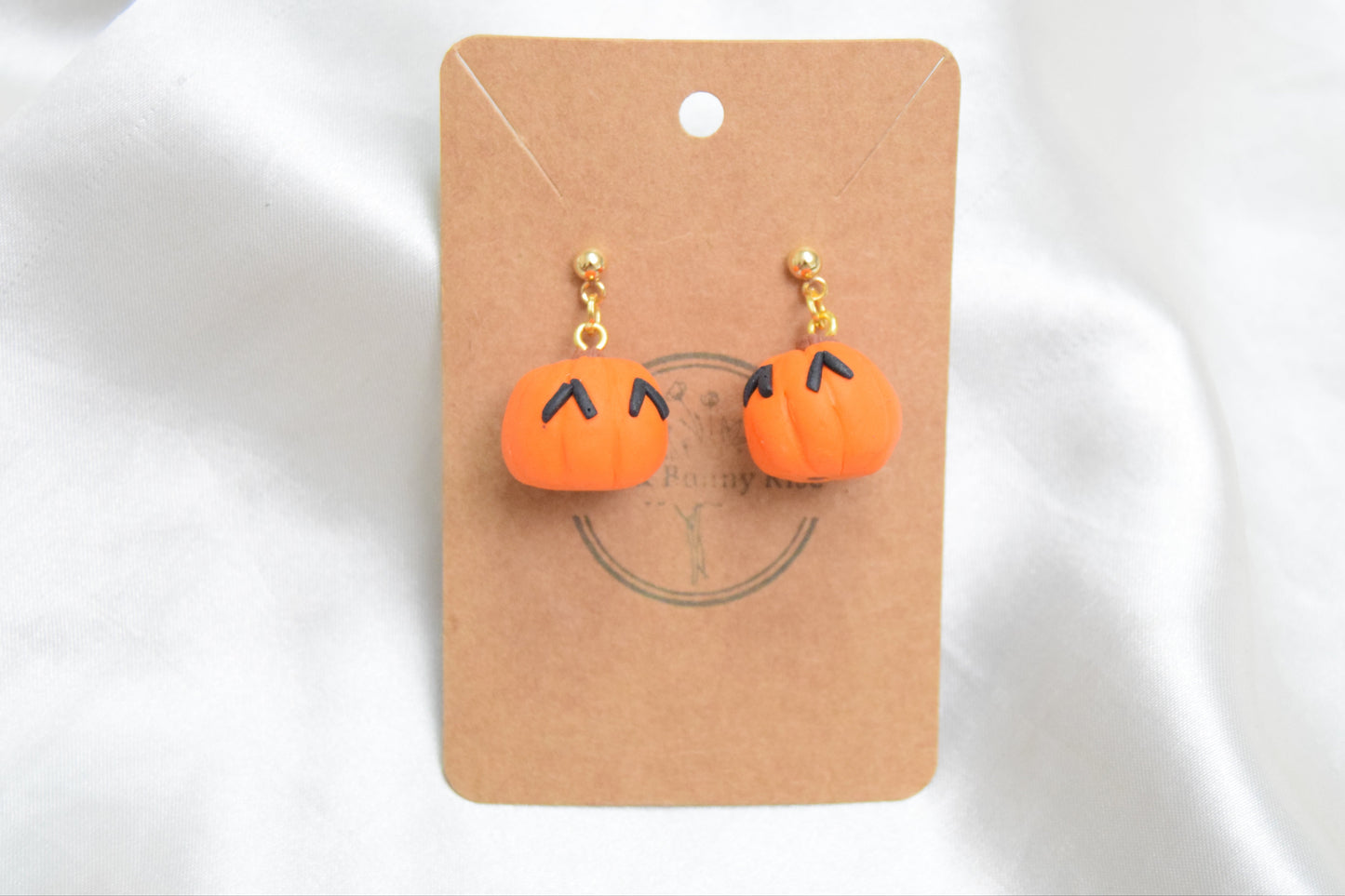 Spooky Pumpkin Polymer Clay Earrings