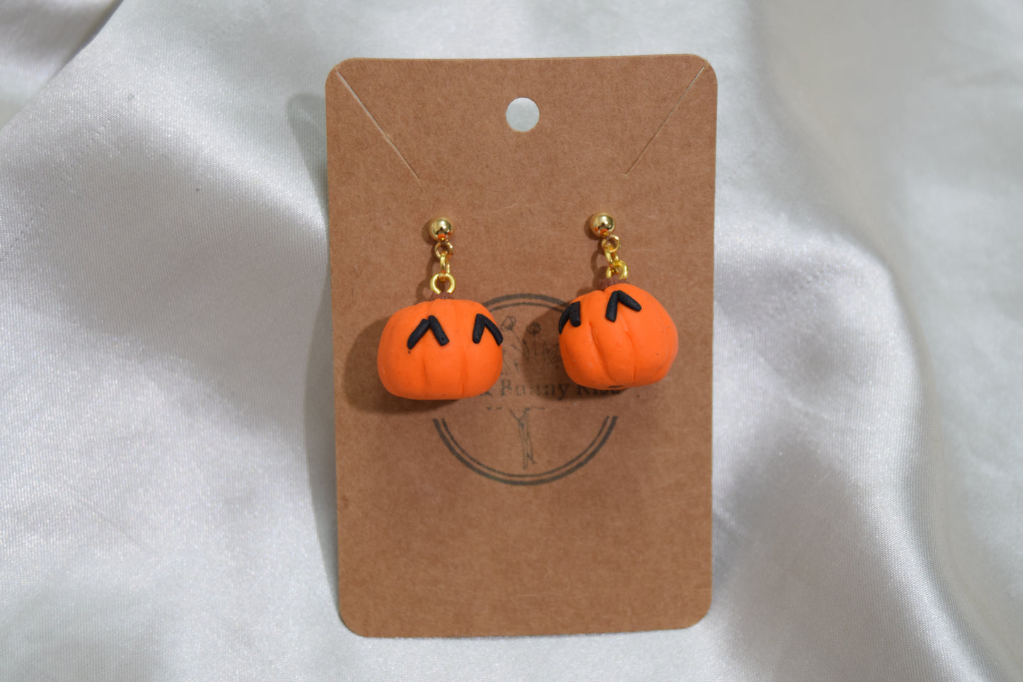 Spooky Pumpkin Polymer Clay Earrings