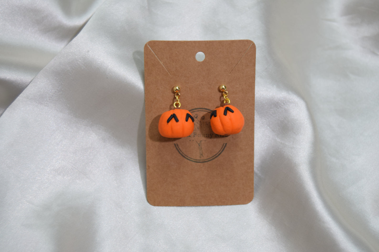 Spooky Pumpkin Polymer Clay Earrings