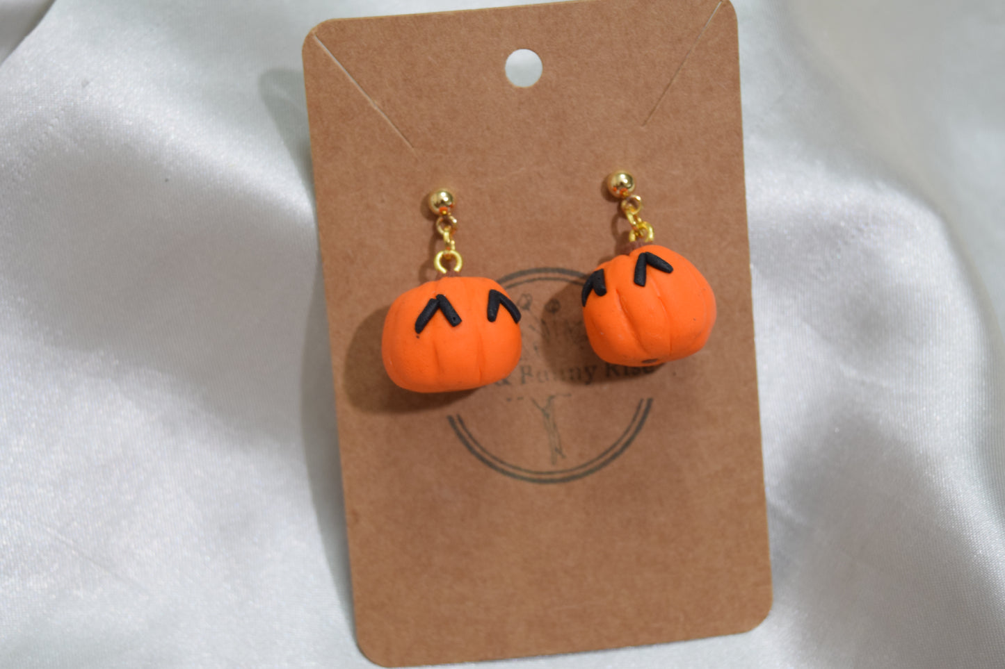 Spooky Pumpkin Polymer Clay Earrings