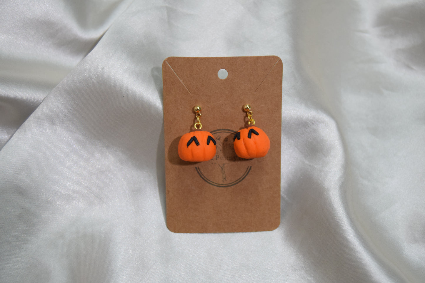 Spooky Pumpkin Polymer Clay Earrings