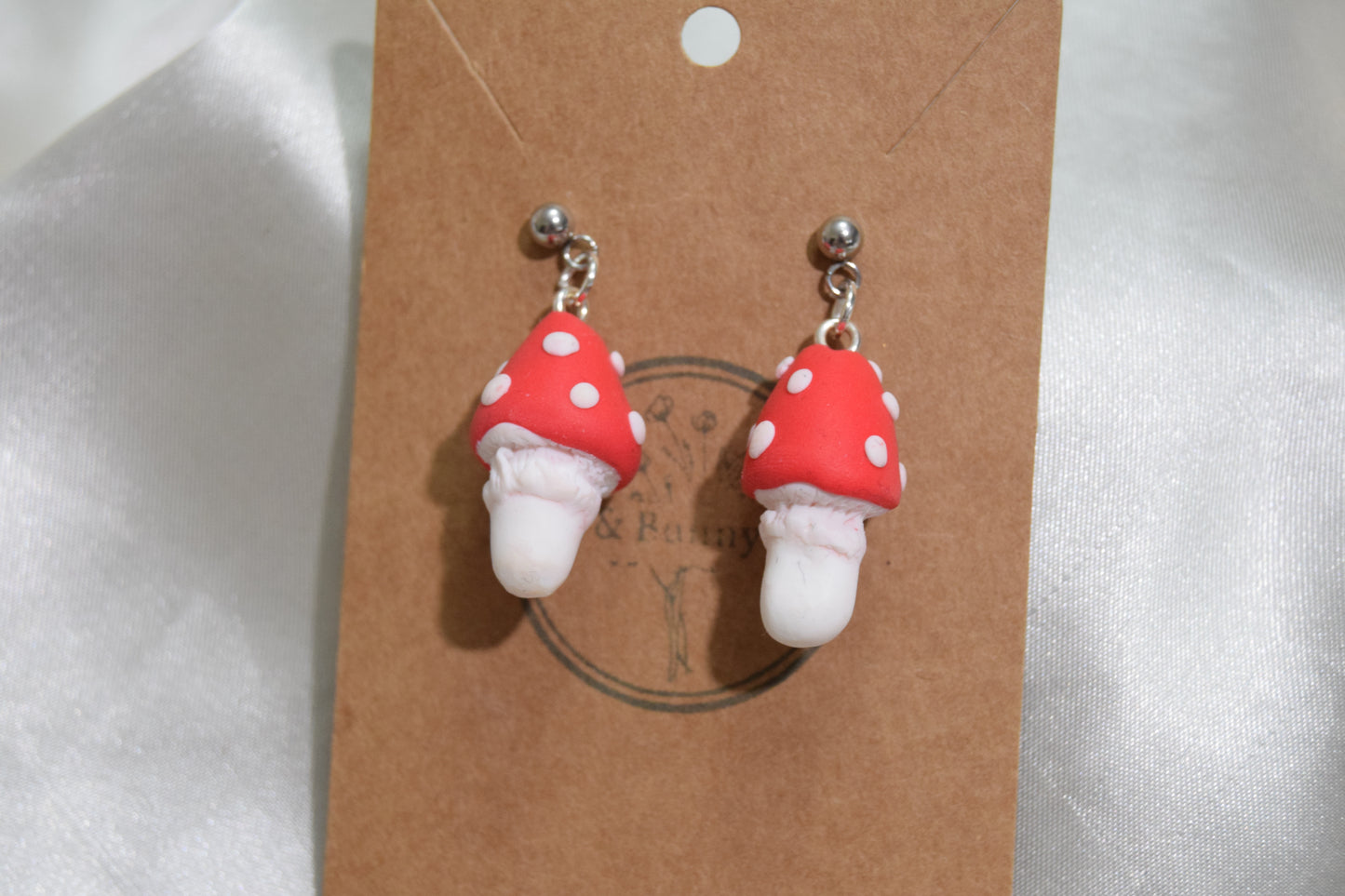 Fly Agaric Polymer Clay Earrings - Big