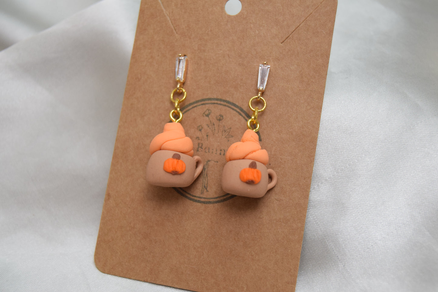 Pumpkin Spice Latte Polymer Clay Earrings