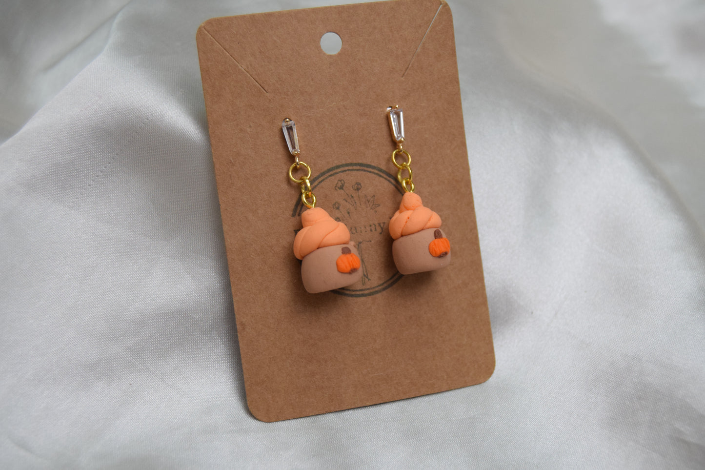 Pumpkin Spice Latte Polymer Clay Earrings