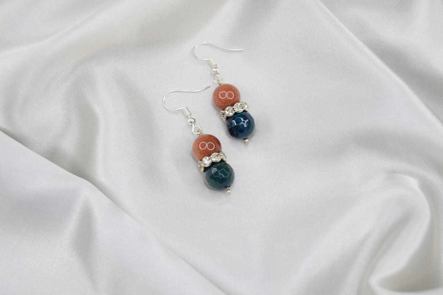 Goldstone and Agate Earrings