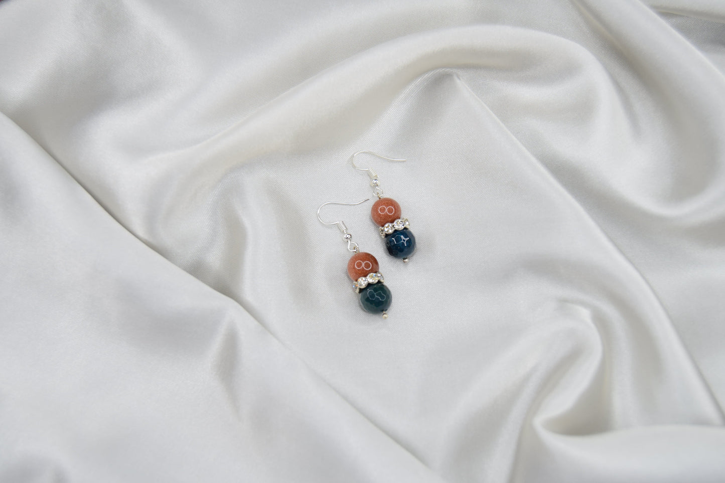 Goldstone and Agate Earrings