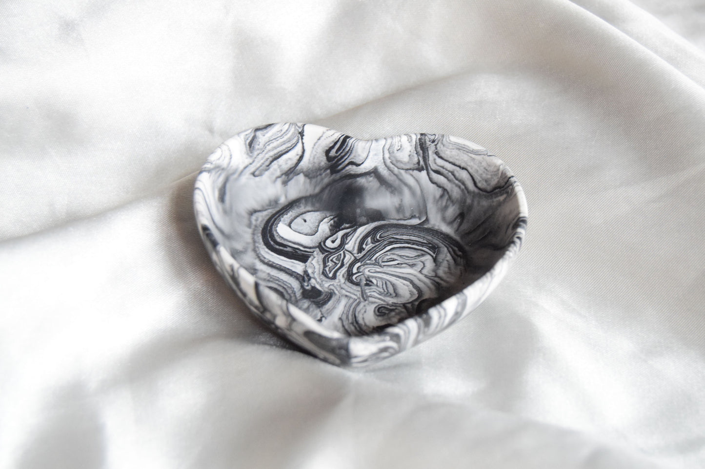 Smoke Jesmonite Ring Dish - Heart