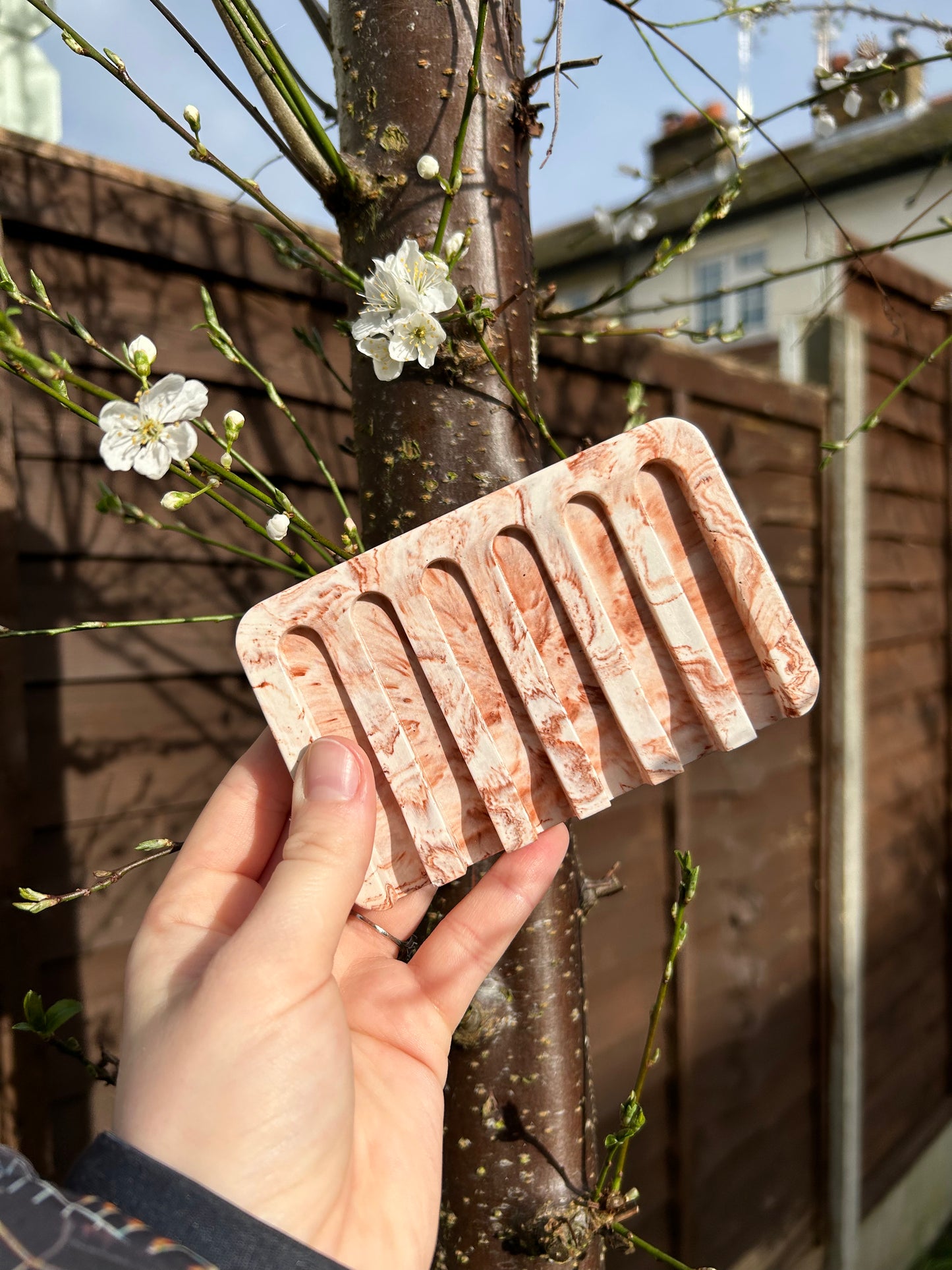 Jesmonite Terracotta Swirl Soap Dish