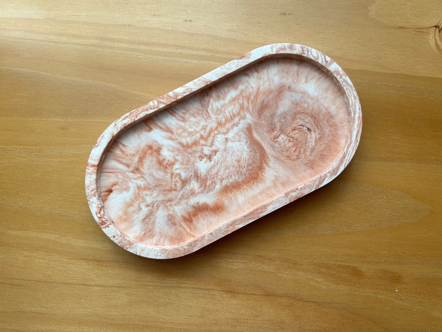 Jesmonite Terracotta Swirl Trinket Tray
