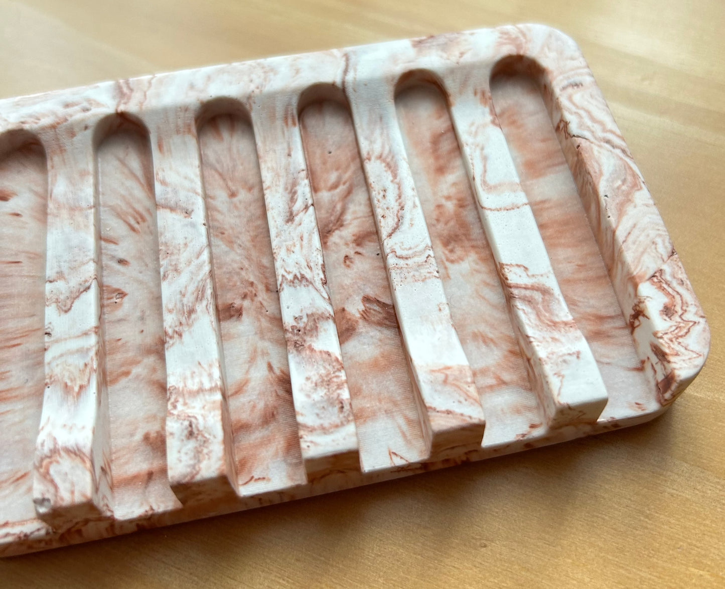 Jesmonite Terracotta Swirl Soap Dish