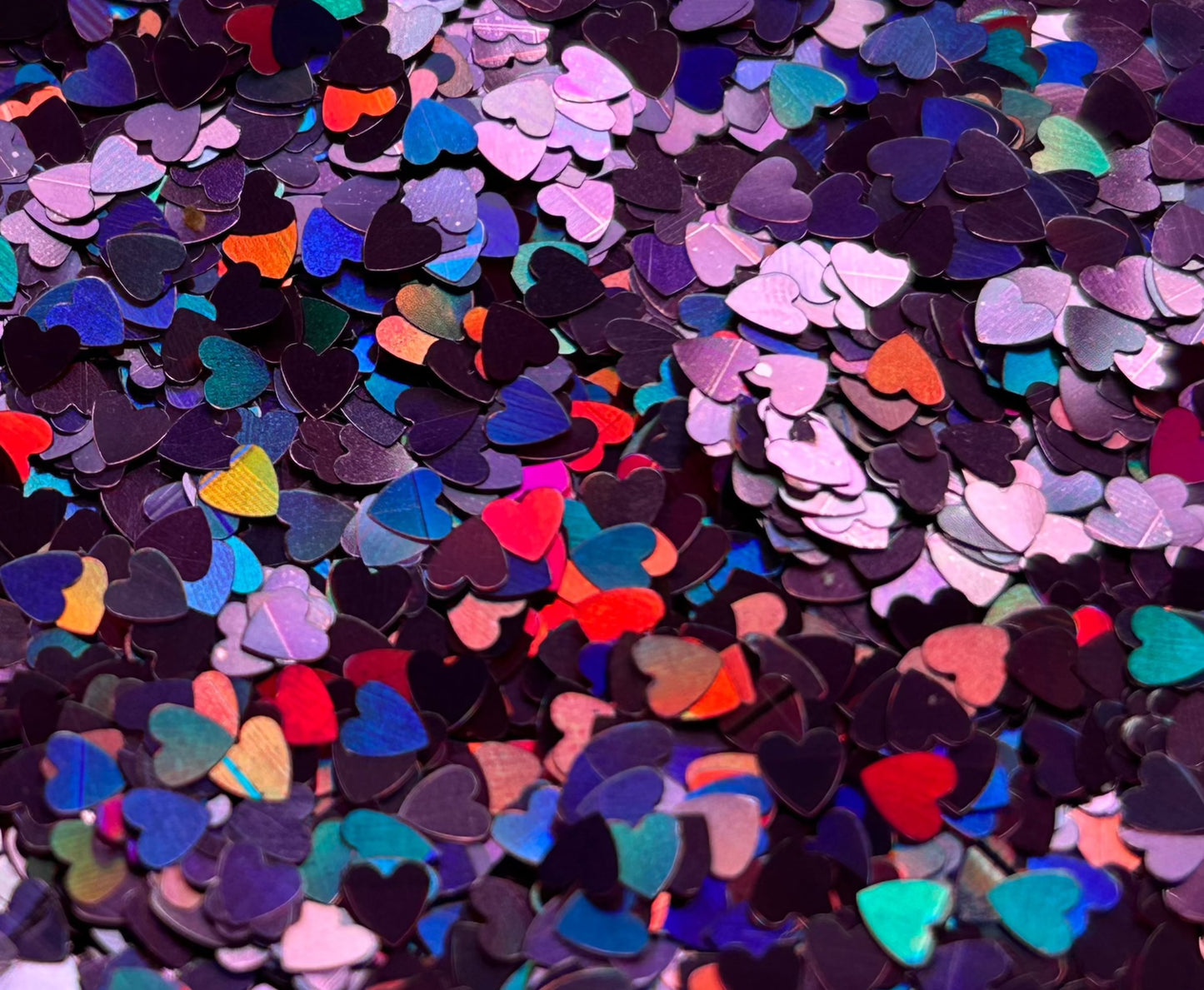 Holographic Heart Glitter Jesmonite Trinket Dish - Pink