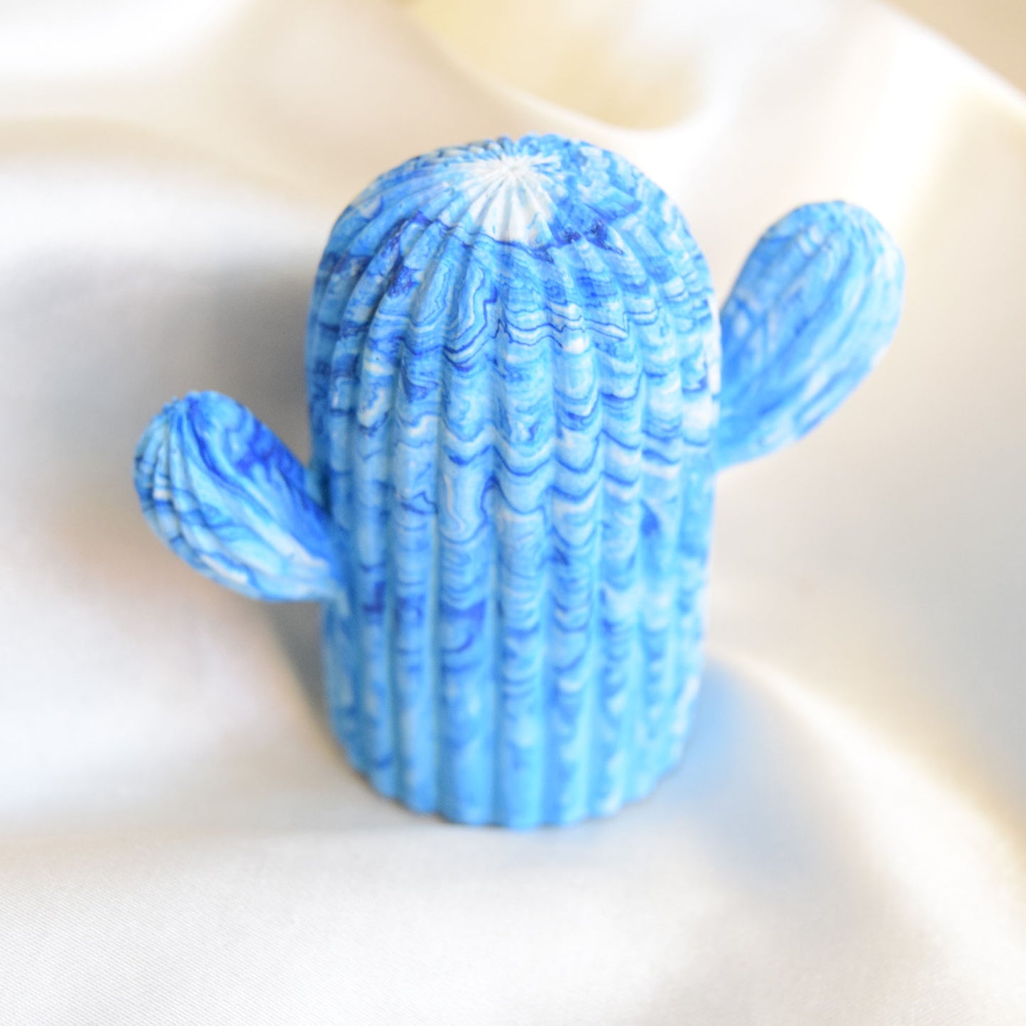 Dawn Jesmonite Cactus - Blue Swirls