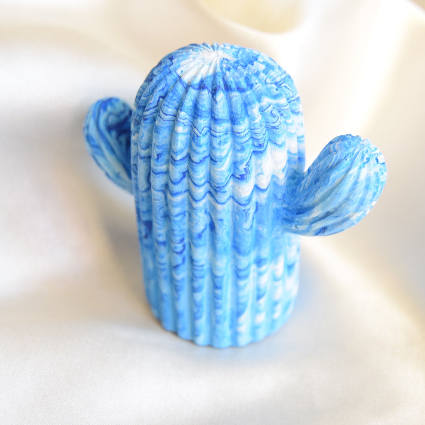 Dawn Jesmonite Cactus - Blue Swirls