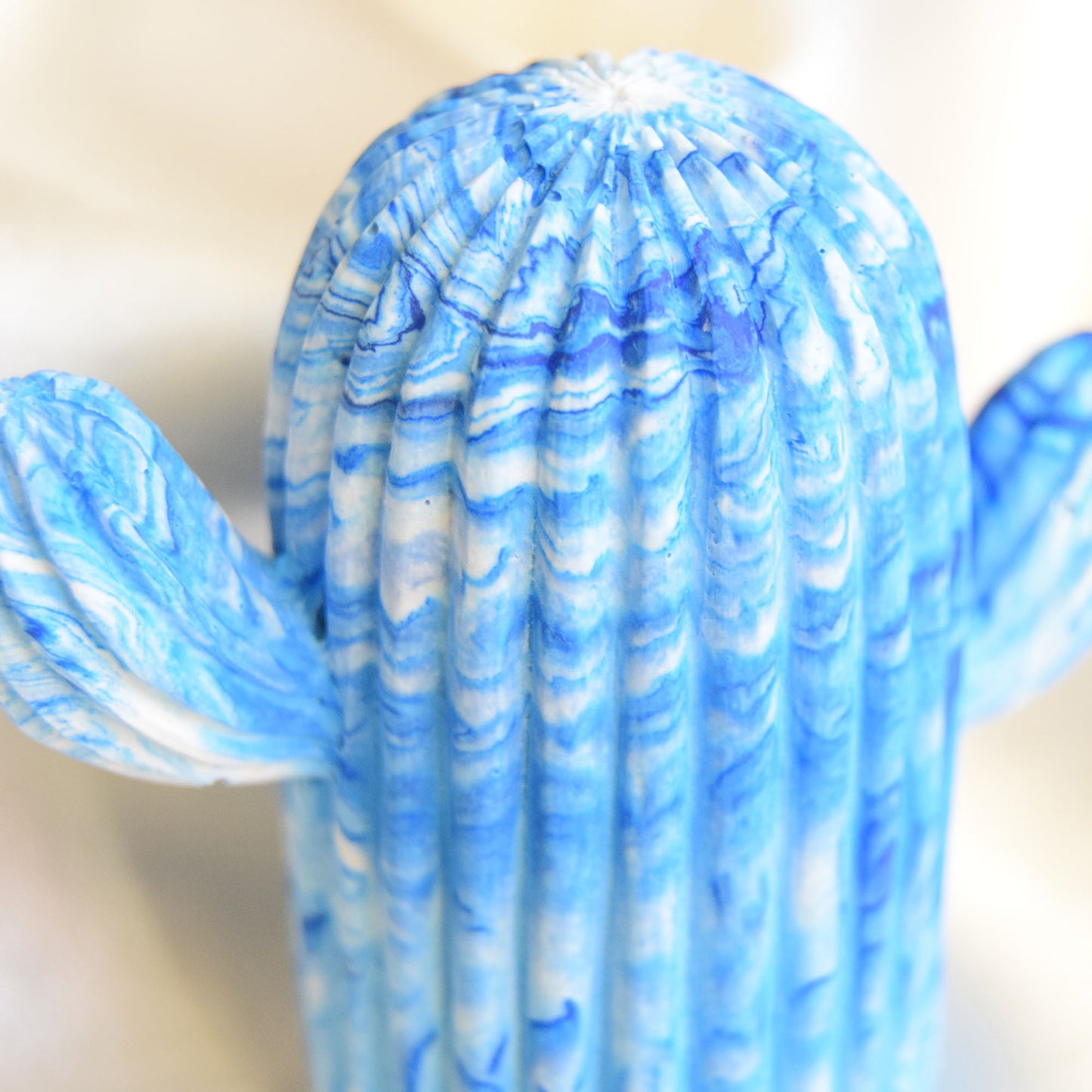 Dawn Jesmonite Cactus - Blue Swirls
