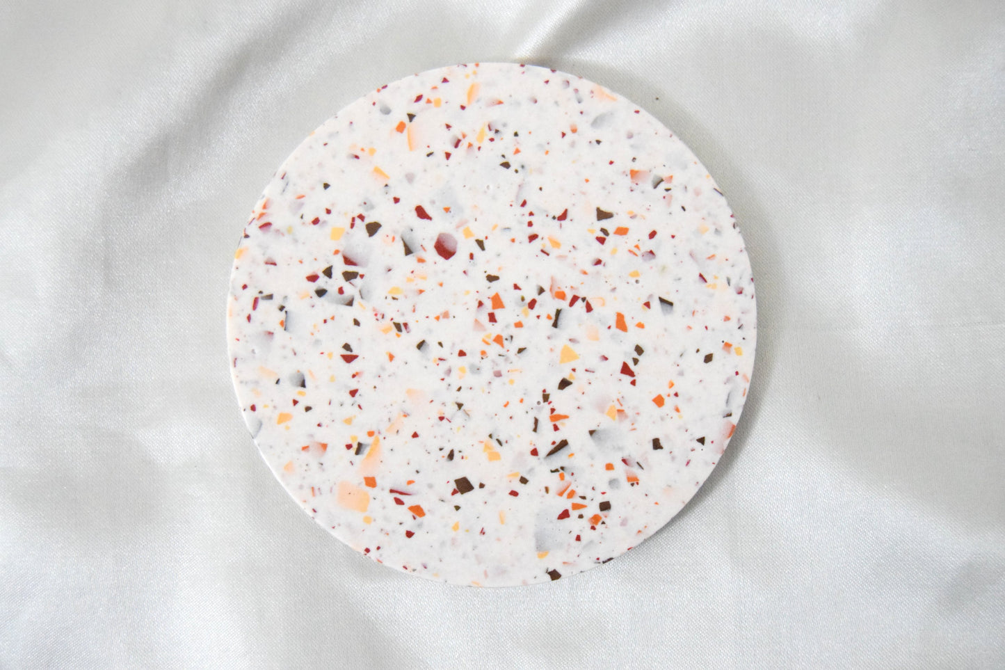 Hazel Jesmonite Coaster with Warm Terrazzo Chips
