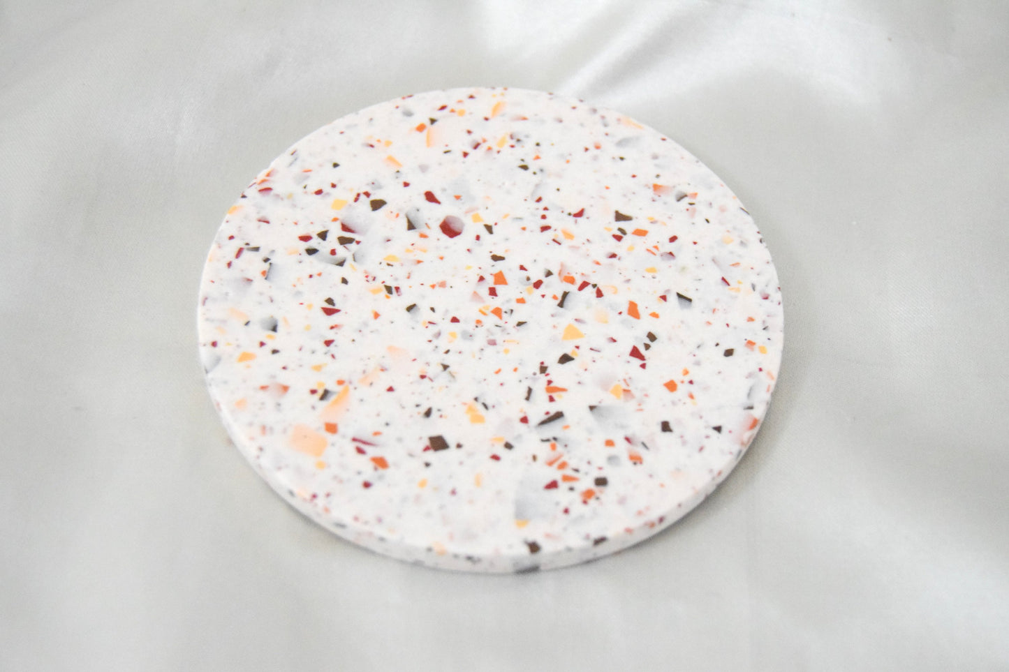 Hazel Jesmonite Coaster with Warm Terrazzo Chips