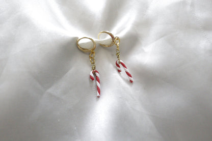 Polymer Clay Candy Cane Earrings