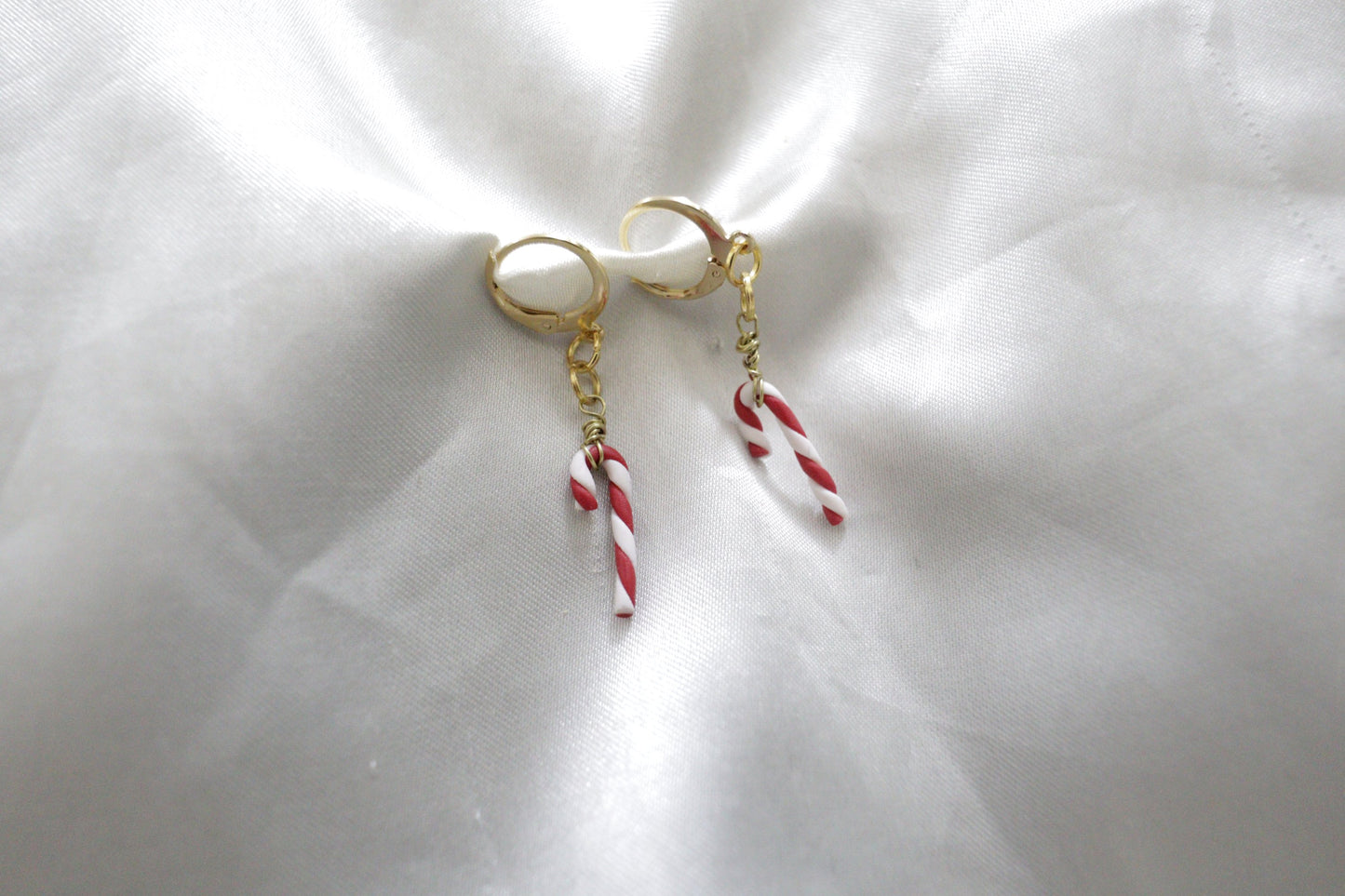 Polymer Clay Candy Cane Earrings