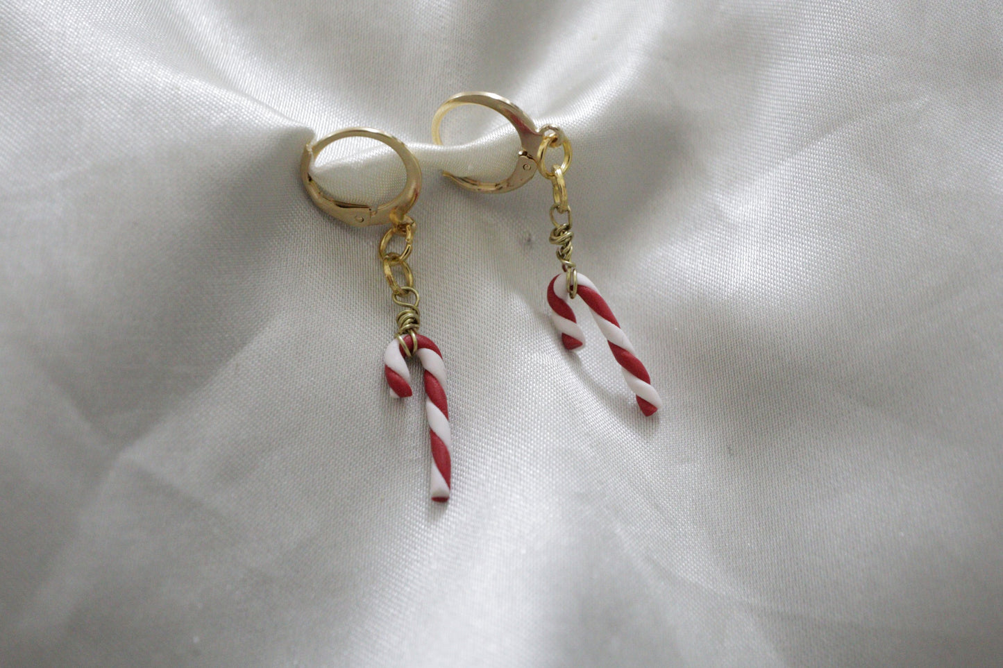 Polymer Clay Candy Cane Earrings
