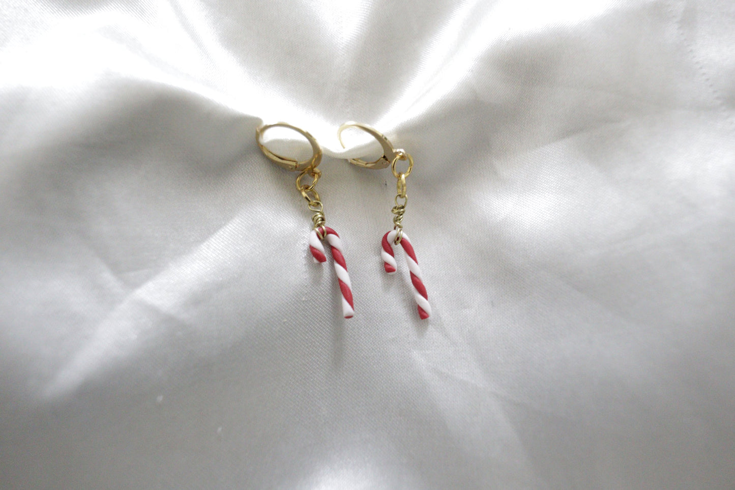 Polymer Clay Candy Cane Earrings