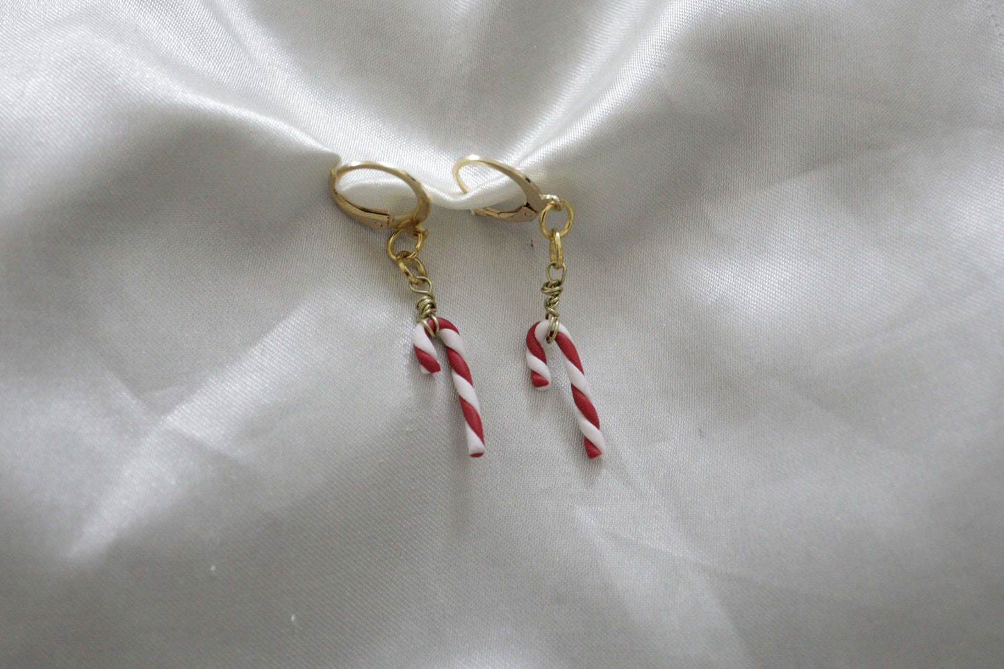 Polymer Clay Candy Cane Earrings