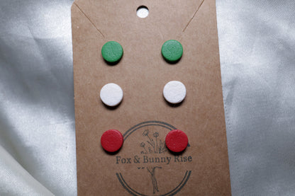Polymer Clay Round Textured Studs - Small