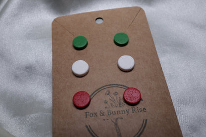 Polymer Clay Round Textured Studs - Small