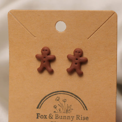 Gingerbread Man Stud Earrings