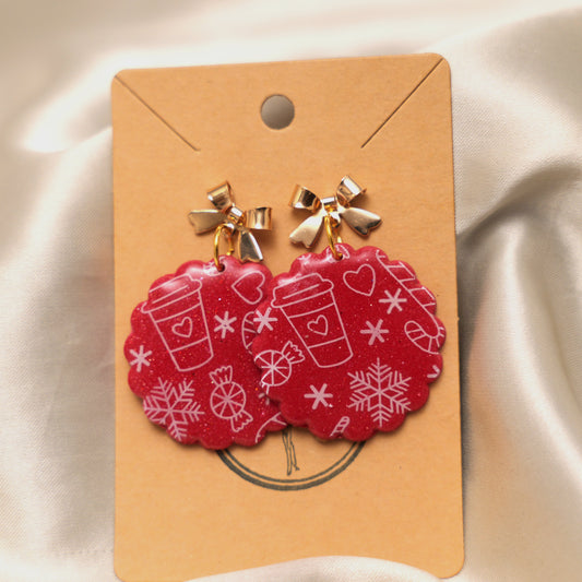Red Christmas Essentials Dangles with Bows