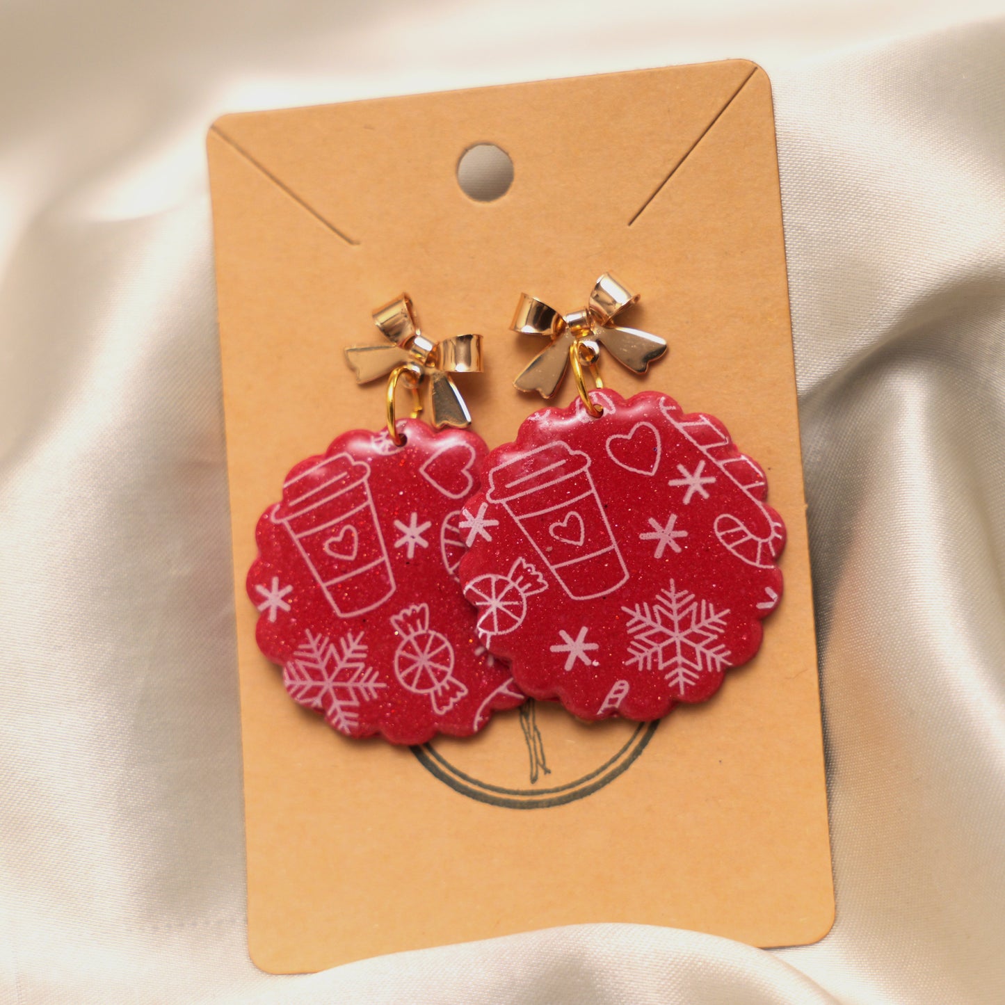 Red Christmas Essentials Dangles with Bows
