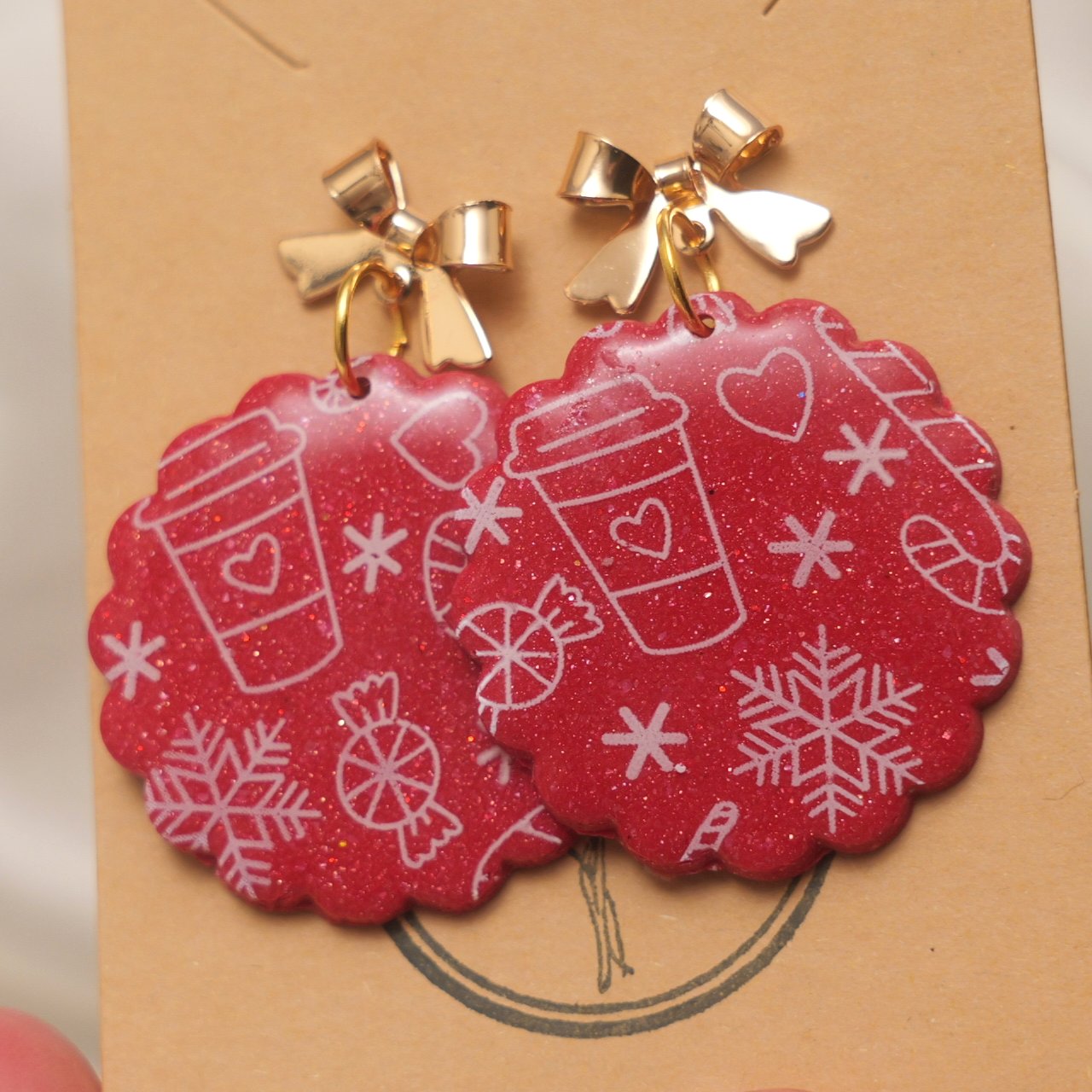 Red Christmas Essentials Dangles with Bows