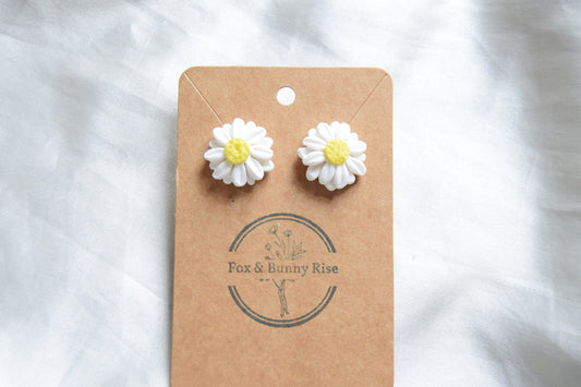 Polymer Clay Double Daisy Studs