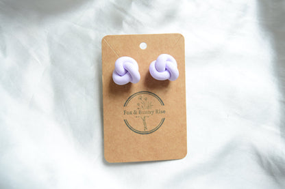 Polymer Clay Pastel Purple Chunky Knot Studs