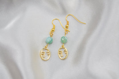 Gold Face Earrings