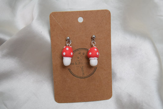 Fly Agaric Polymer Clay Earrings - Small
