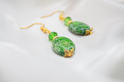 Green Jasper Earrings