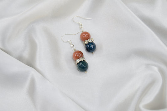 Goldstone and Agate Earrings